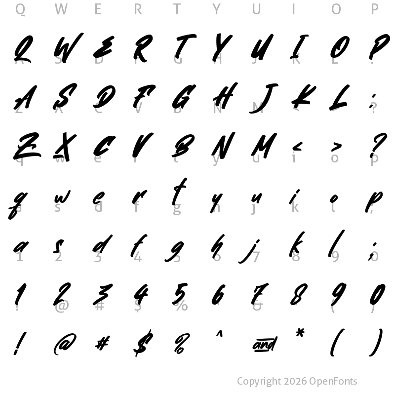 Character Map of Better Black Italic