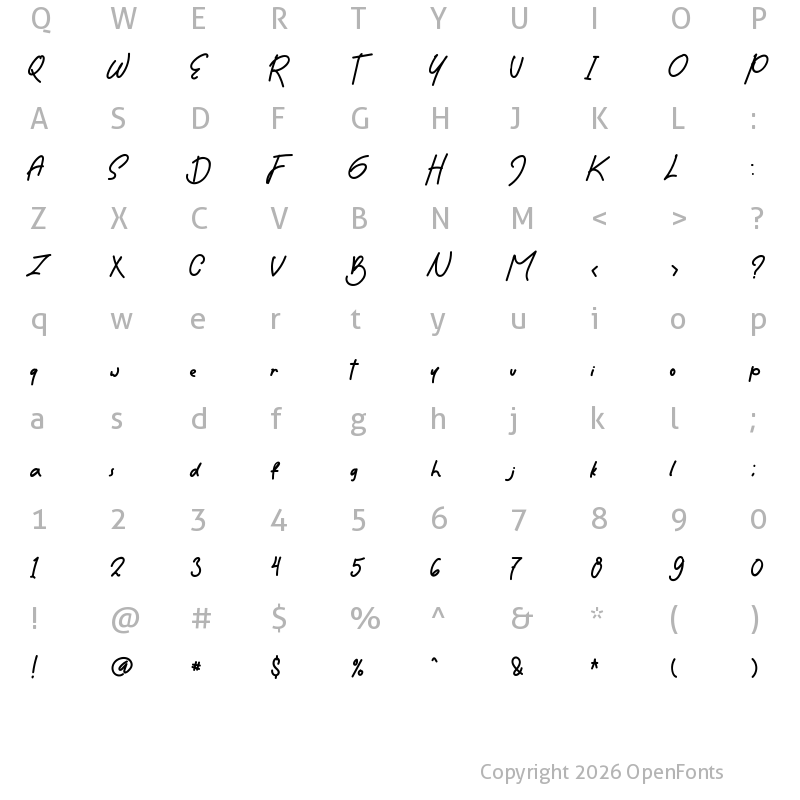 Character Map of Better Day Regular