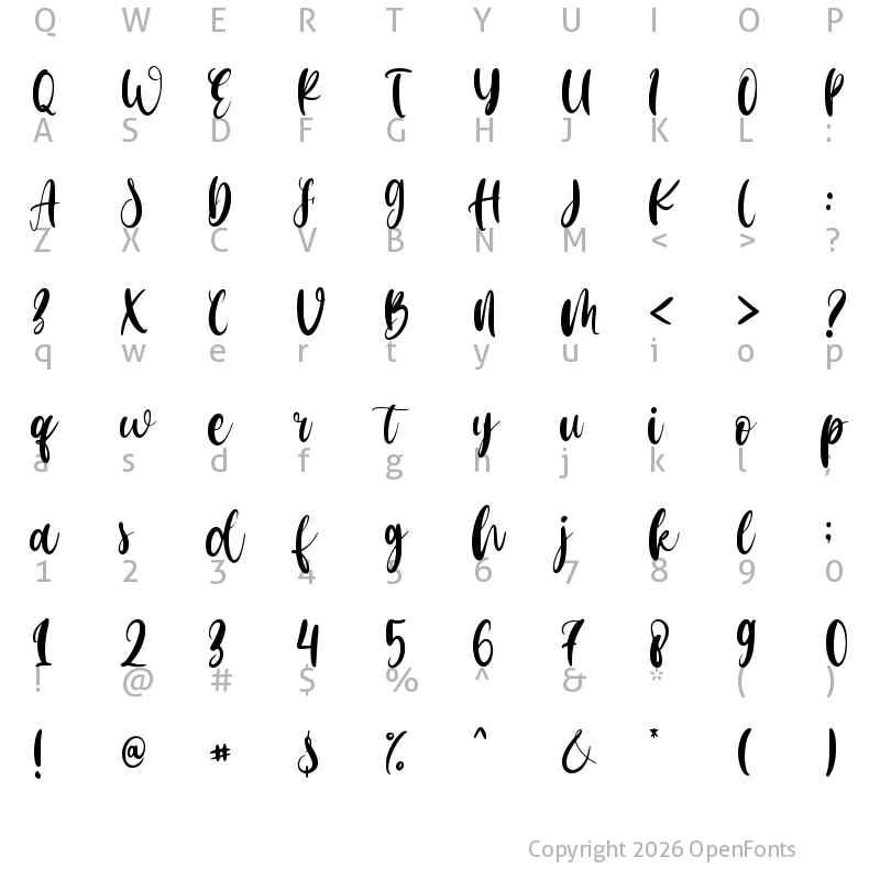 Character Map of Better Easter Regular