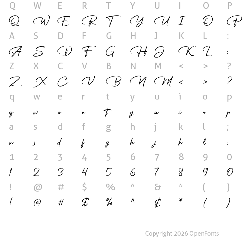 Character Map of Betterlett Regular