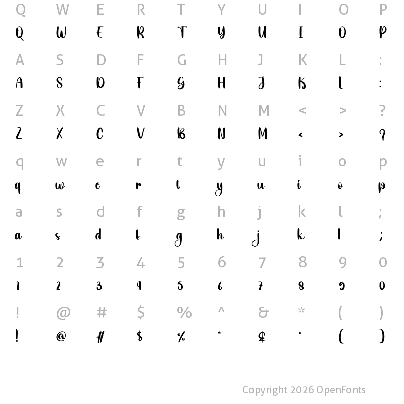 Character Map of Beverage Regular