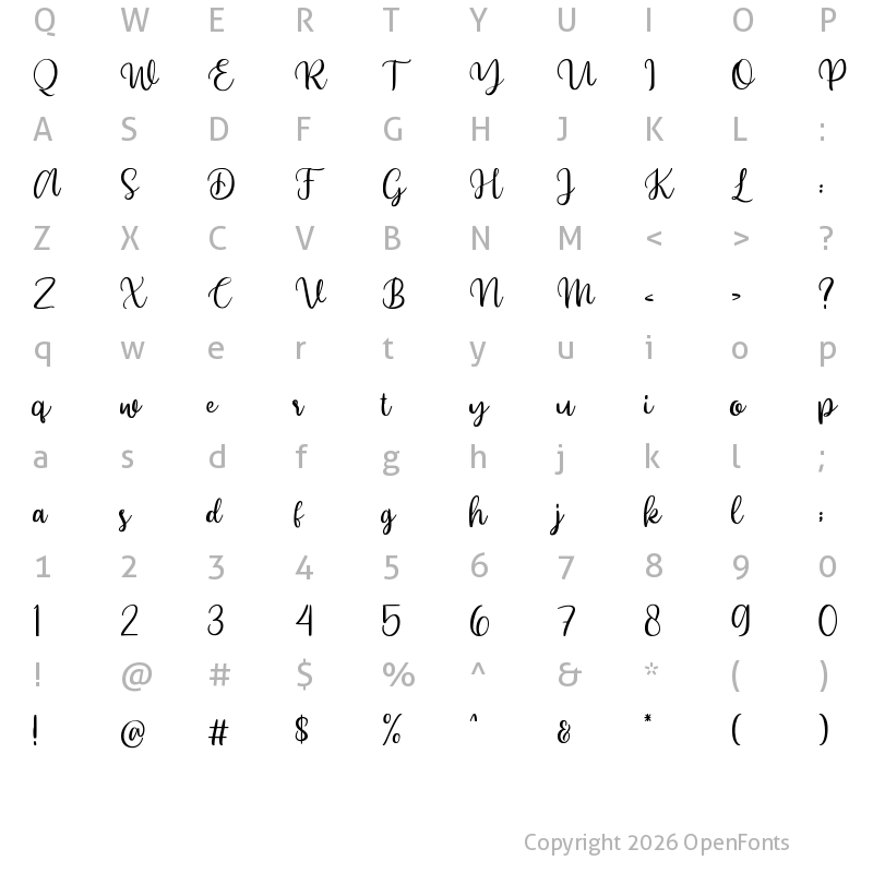 Character Map of Beyonce Regular