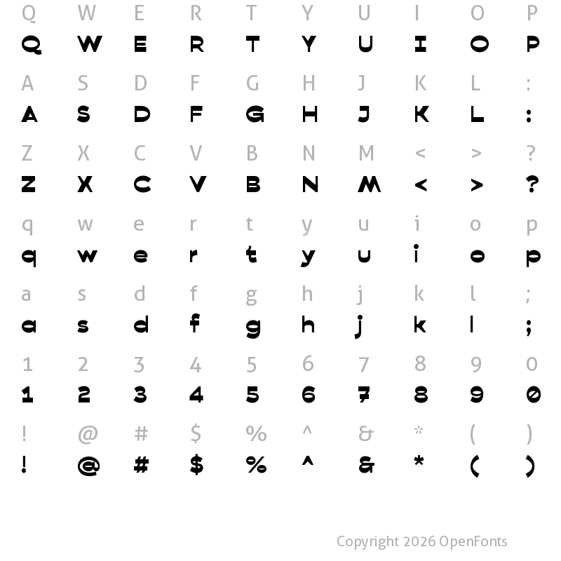 Character Map of Bezier Sans Extra Bold