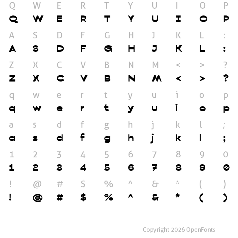 Character Map of Bezier Sans ExtraBold