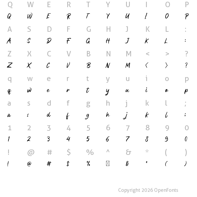 Character Map of Bezitta Regular