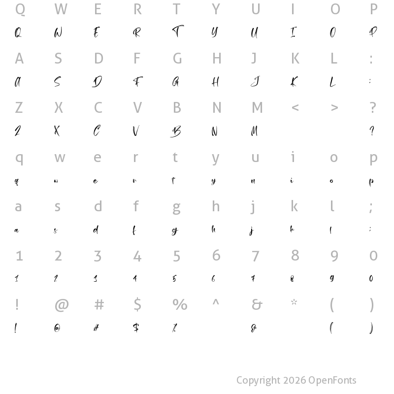 Character Map of Bhauttine Regular