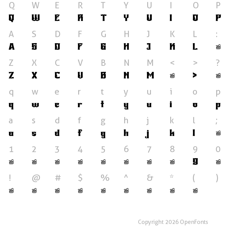 Character Map of BHEKOF Regular