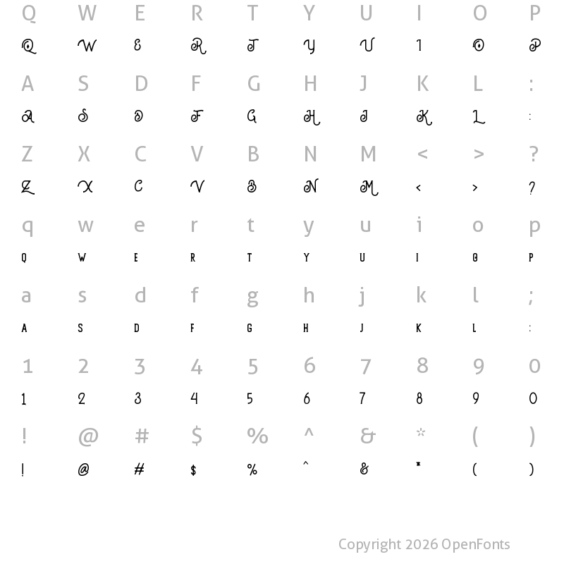 Character Map of Bhortead Regular