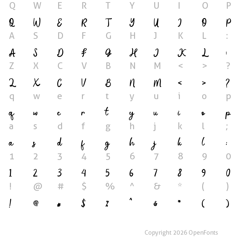Character Map of bialletta Regular