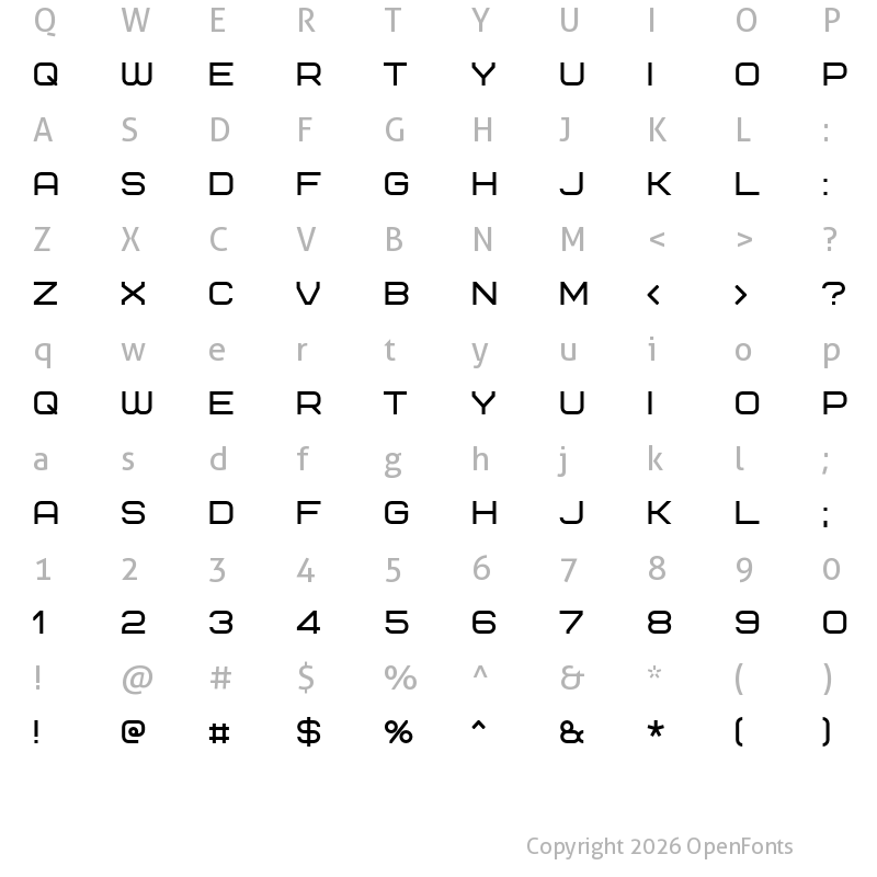 Character Map of Bicubik Regular