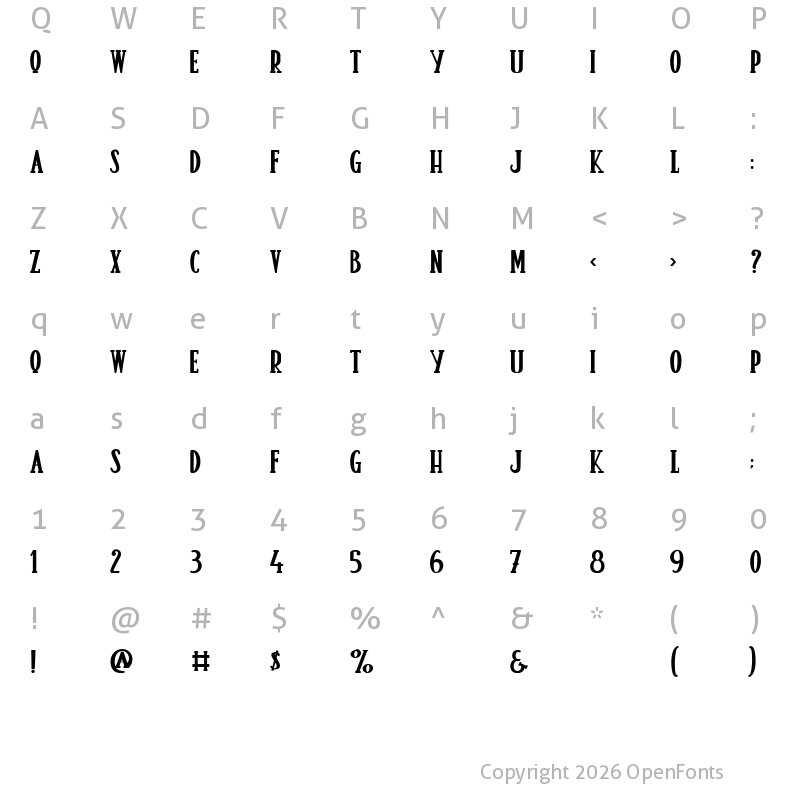 Character Map of Bien dans mon Slip Regular