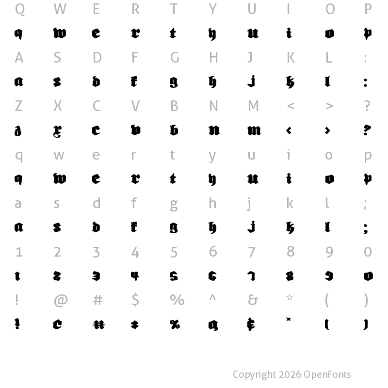 Character Map of Bierg?rten Expanded Expanded