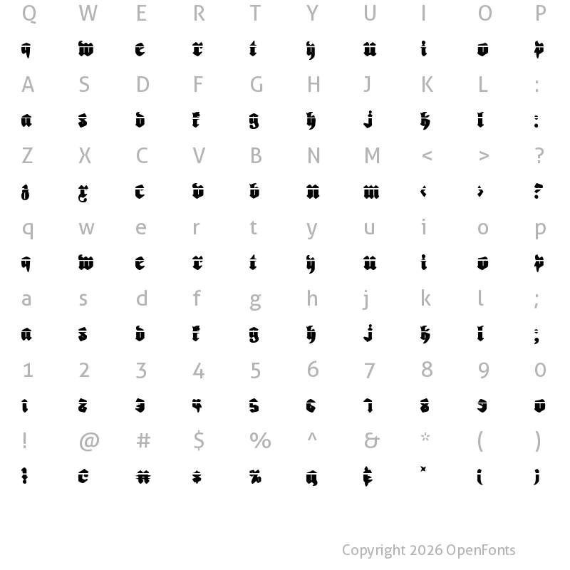 Character Map of Bierg?rten Laser Laser