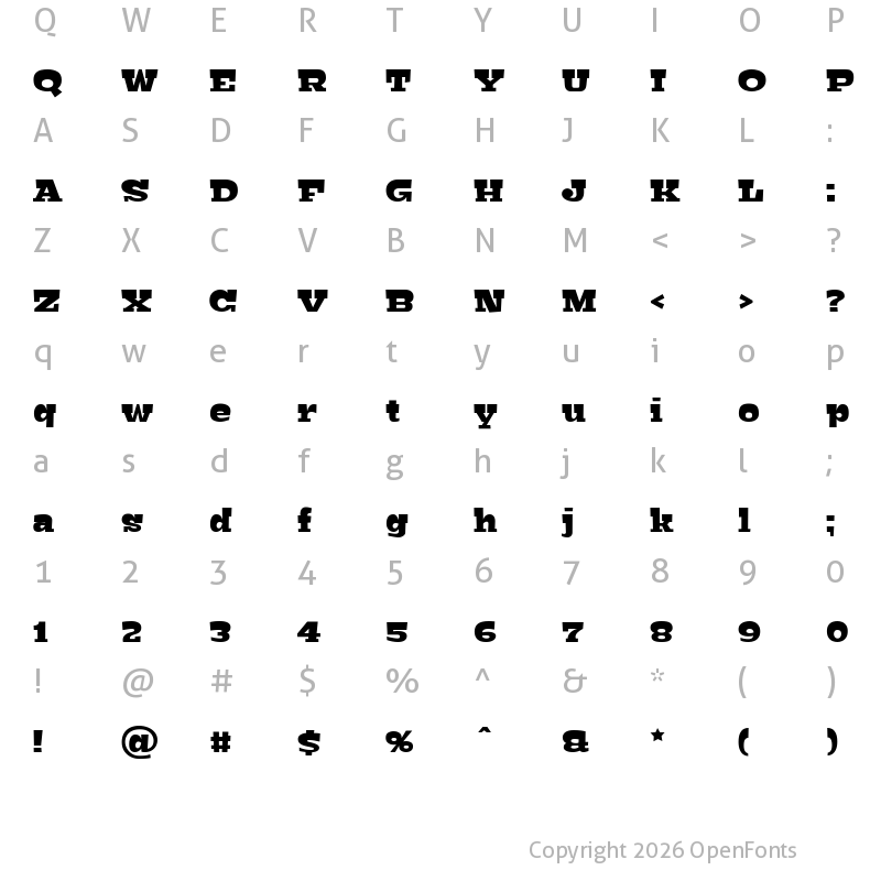 Character Map of Bigfish Black