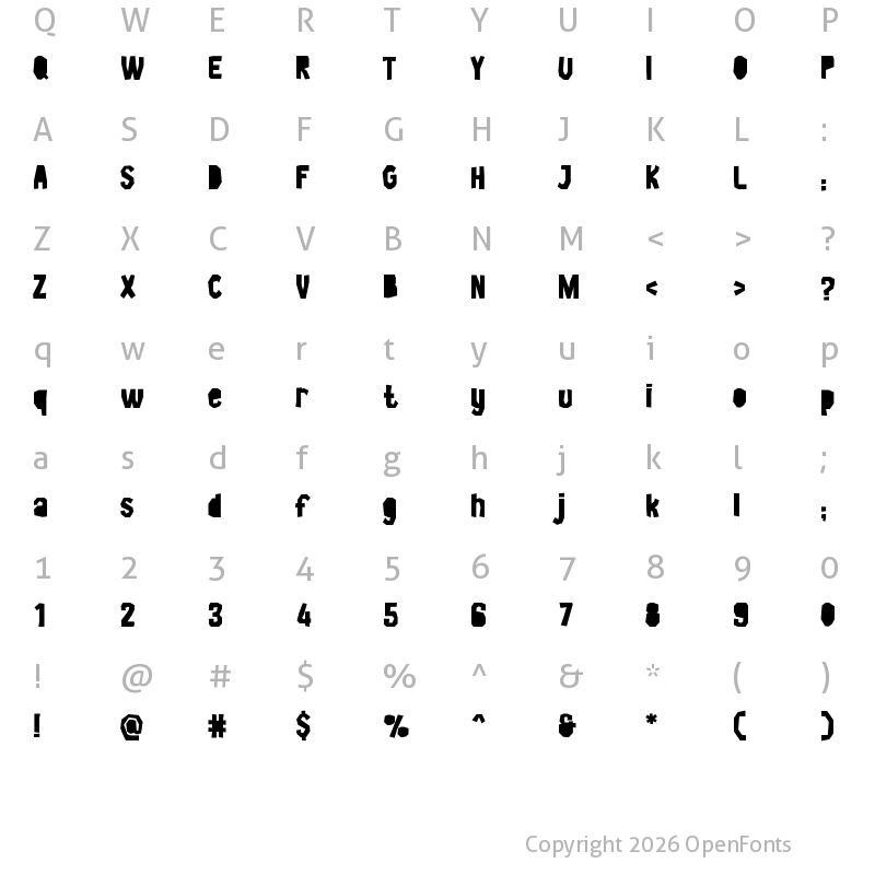 Character Map of Biggy-Cut Regular