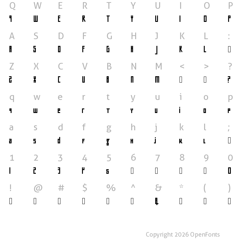 Character Map of Bigntall Medium