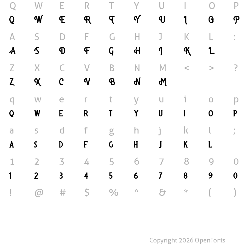Character Map of Bigsmile Serif Regular