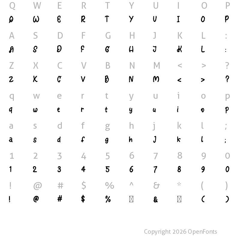 Character Map of Bigspace Rocket Regular
