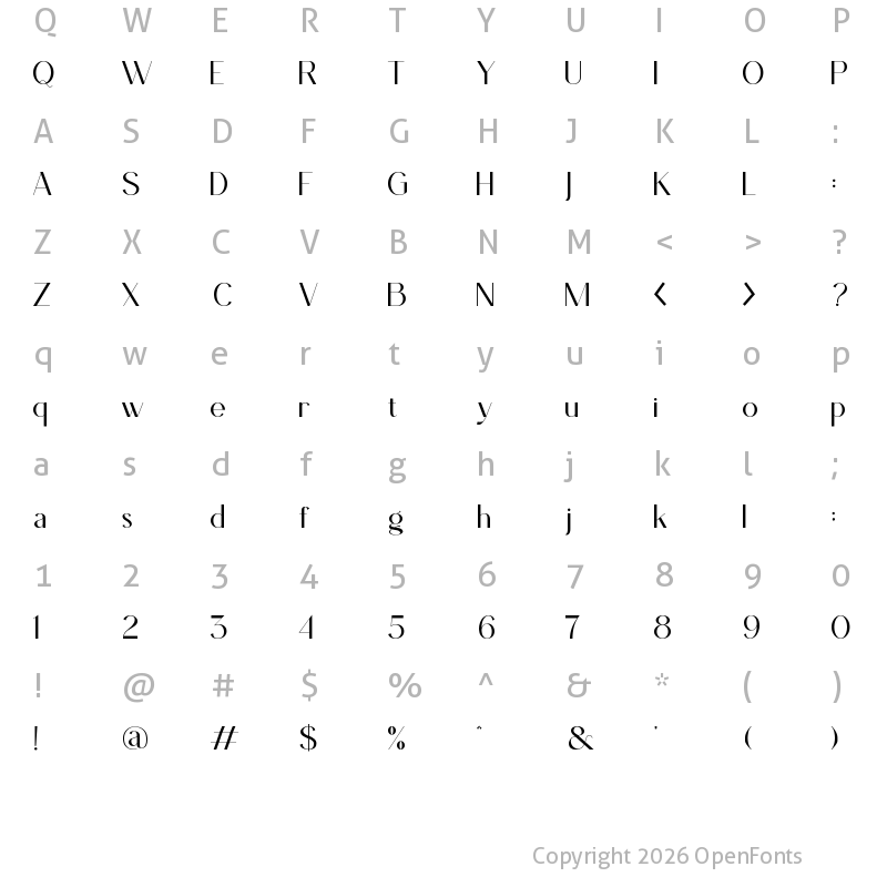 Character Map of Bileha Regular