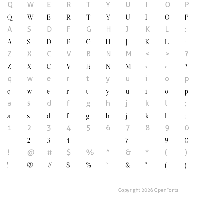 Character Map of Billie Eilish Regular