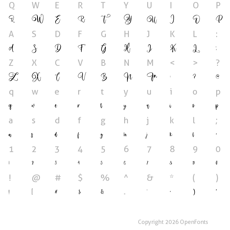 Character Map of Billion Personal Use Only Regular