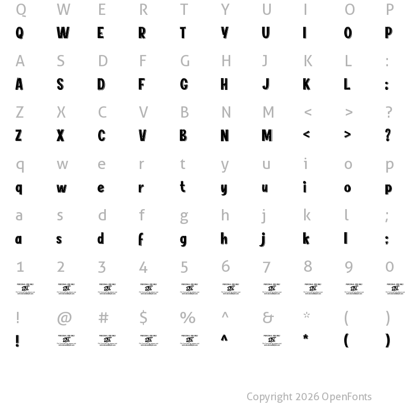 Character Map of BIMBEY MASTER Regular