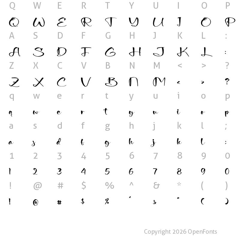 Character Map of Bimsttone Regular