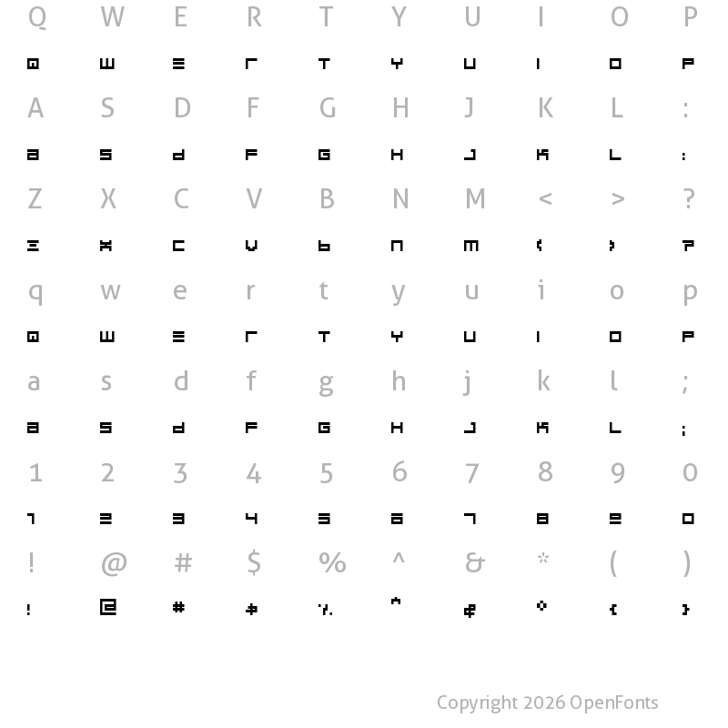 Character Map of BIN Regular Regular