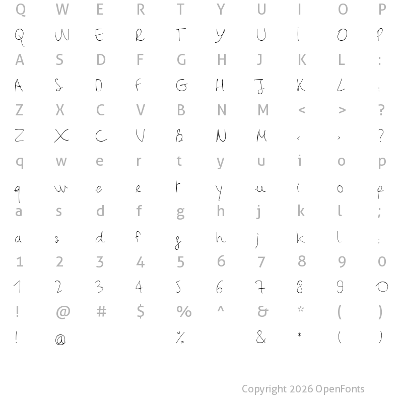 Character Map of BinetruyScript Regular