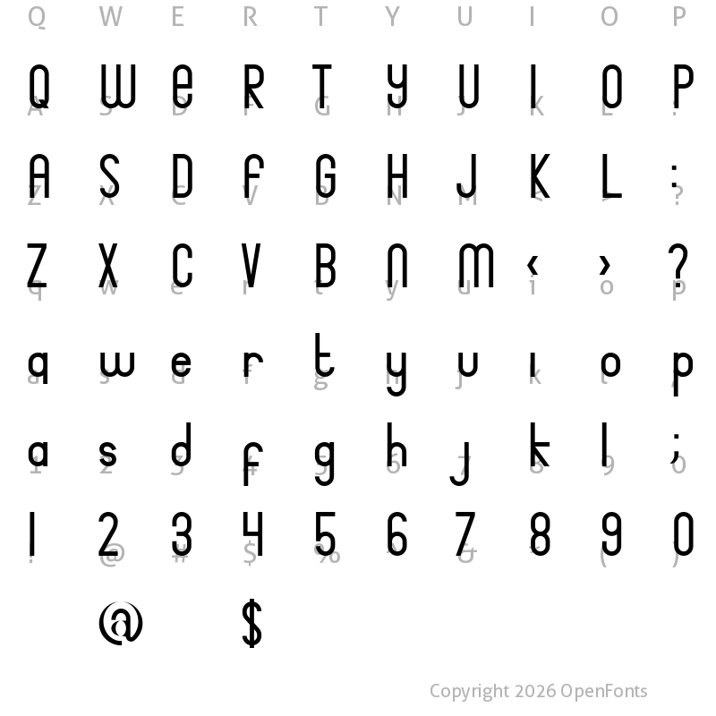Character Map of Bingke Setile DEMO Regular