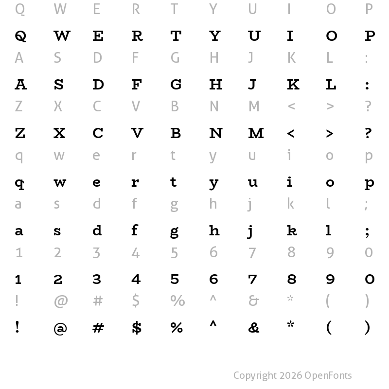 Character Map of BioRhyme Bold