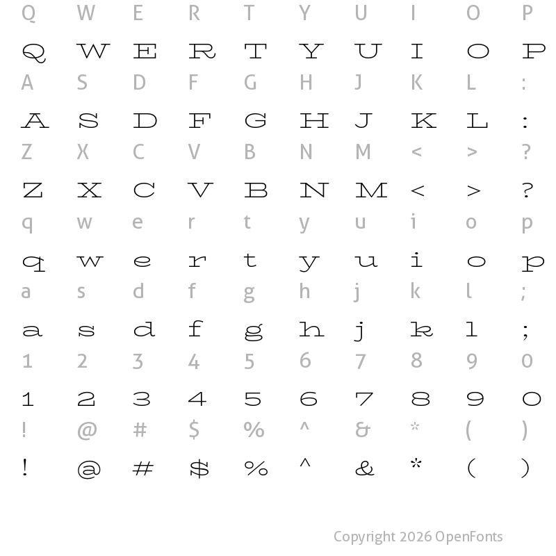 Character Map of BioRhyme Expanded Light