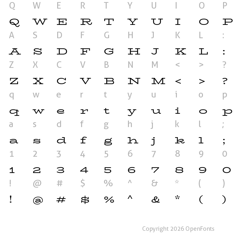Character Map of BioRhyme Expanded Regular