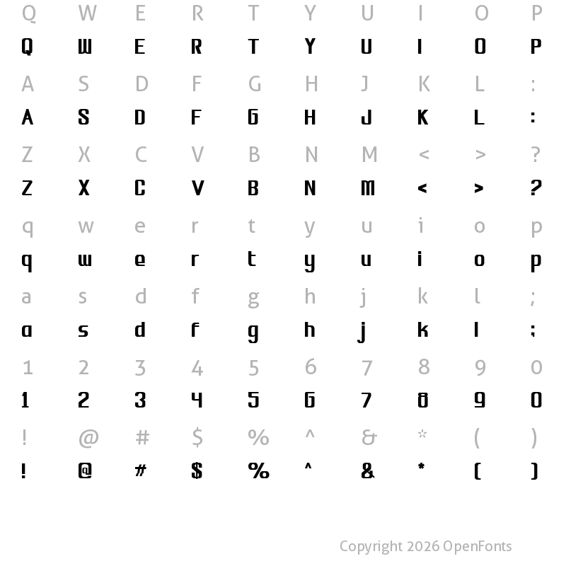 Character Map of BIOSI Regular