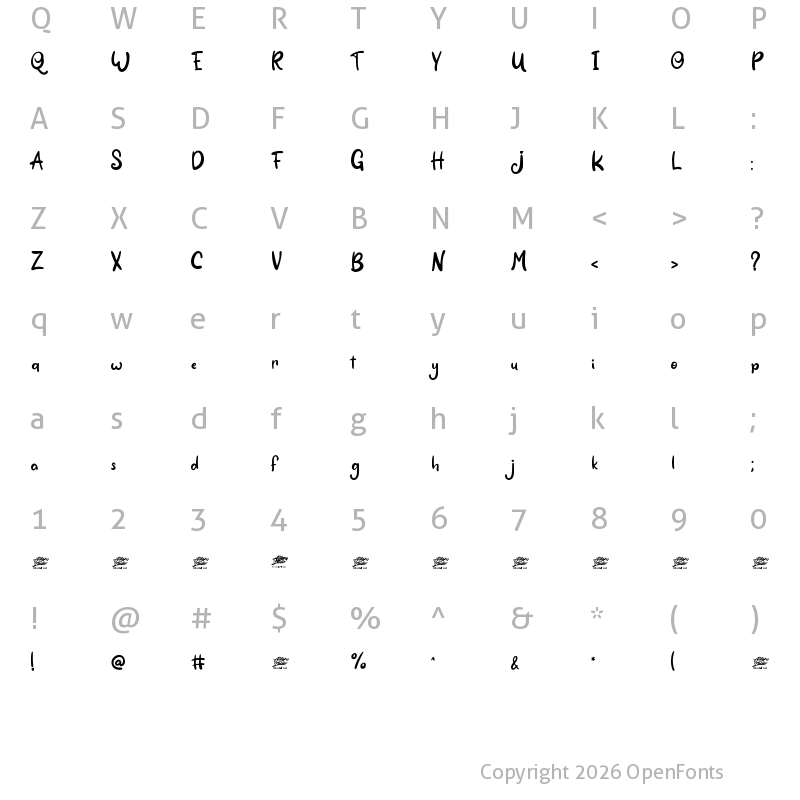 Character Map of Birani Regular