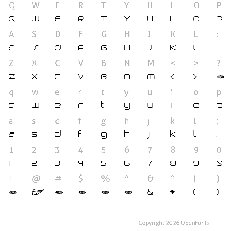 Character Map of Birdman Light