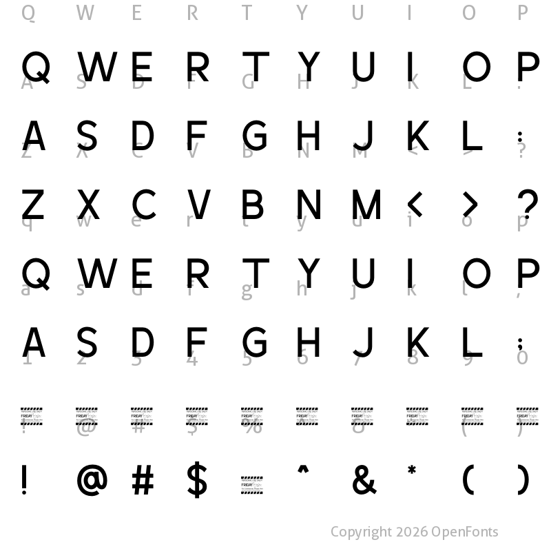 Character Map of BIREVA REGULER