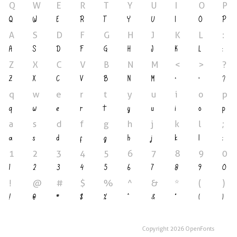 Character Map of Birthday Candle Regular