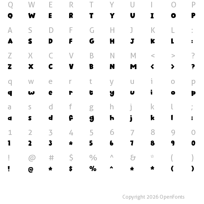 Character Map of Biscuit Kids DEMO Regular