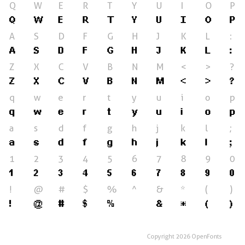 Character Map of Bit Daylong11 (sRB) Regular