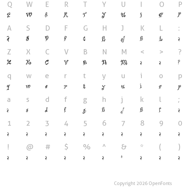 Character Map of Bitchin Regular