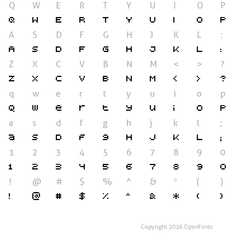 Character Map of BitDust One Regular