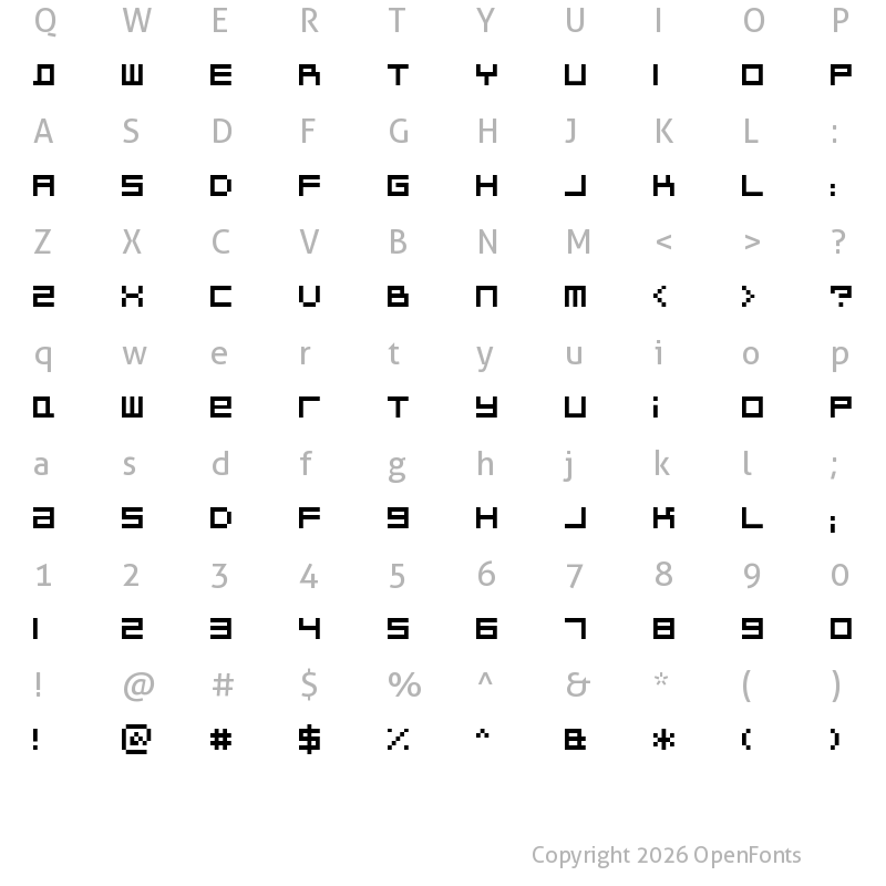 Character Map of BitDust Two Regular