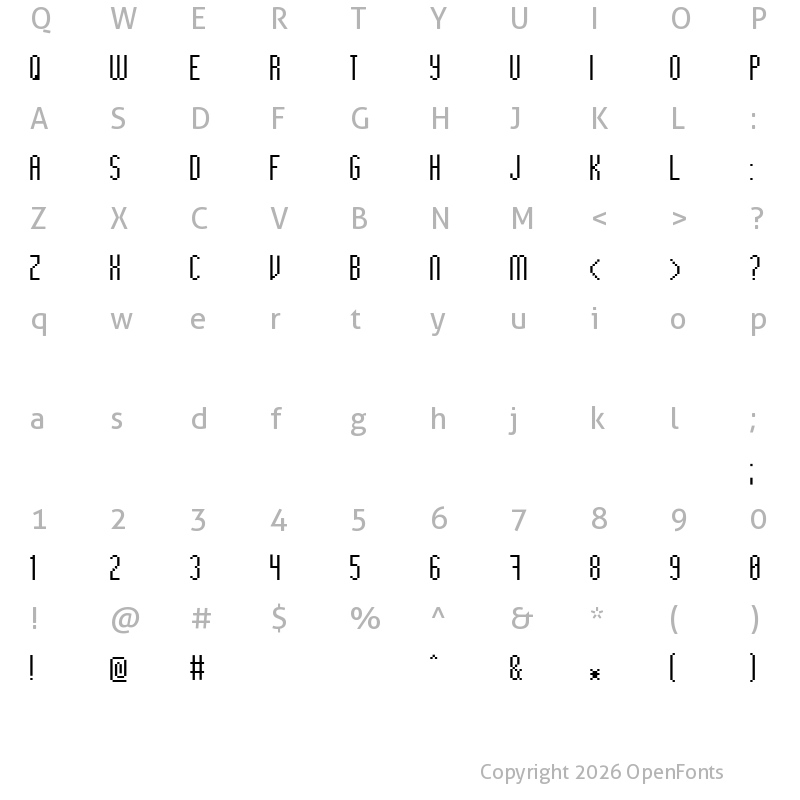 Character Map of BitHigh Regular 10pts
