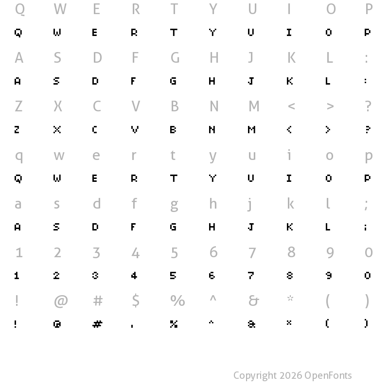 Character Map of BitMicro01 BitMicro01