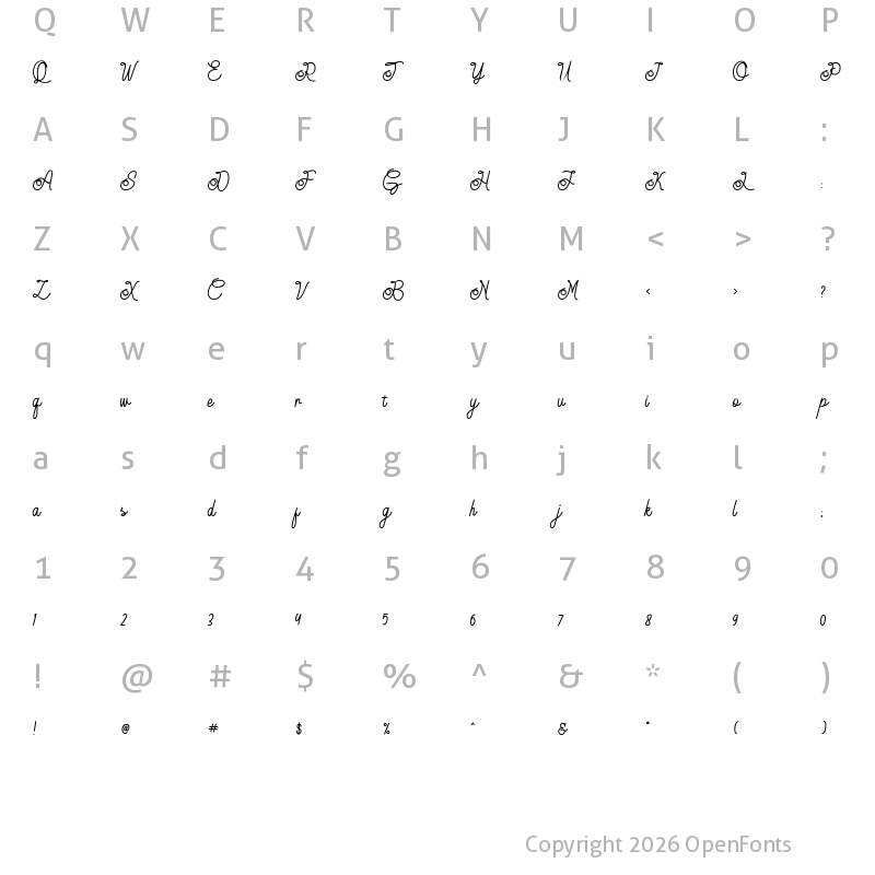 Character Map of Biyalova Regular