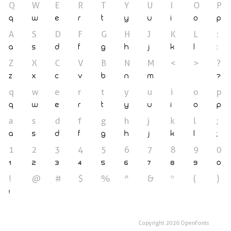 Character Map of Biysk Regular