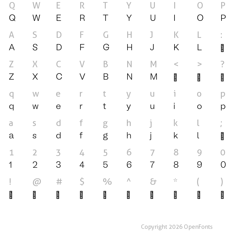 Character Map of BL Melody Light