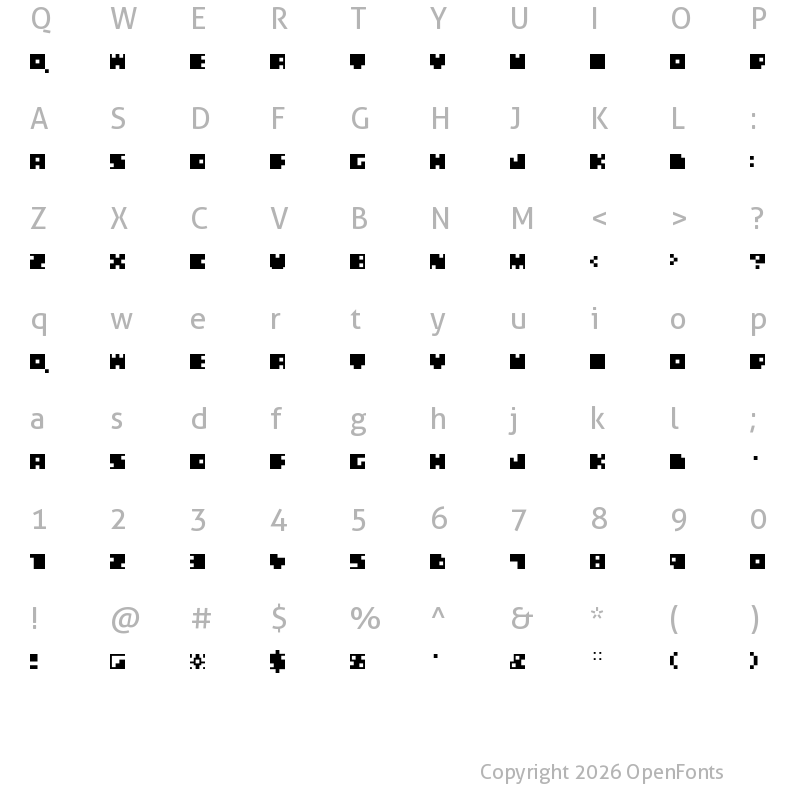 Character Map of blablabla Regular