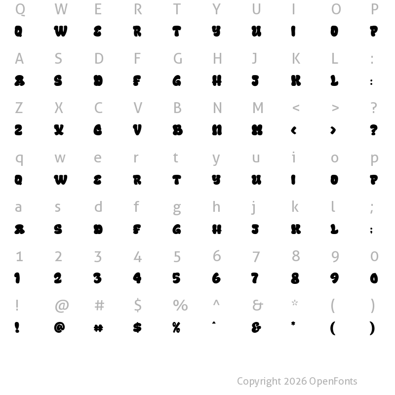 Character Map of Black Blast Regular